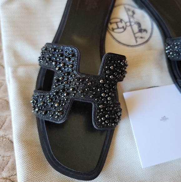 Hermes Oran Sandal with Crystals size 40eu… - Picture 7 of 12